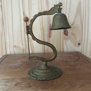 Vintage etched oriental dragon bell. Made in china
